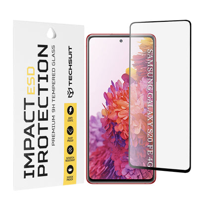 Techsuit Screen Protector Film for Samsung Galaxy S20 FE 2022 G781 / S20 FE 5G G781 / S20 FE G780, Tempered Glass, Full Glue, Black