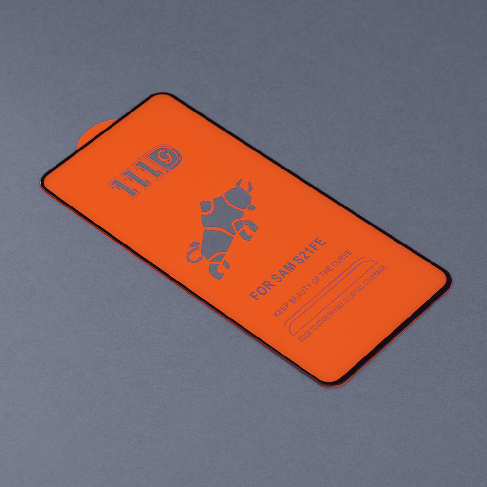Techsuit Displayschutzfolie für Samsung Galaxy S21 FE 5G G990, gehärtetes Glas, Full Glue, 111D, Schwarz