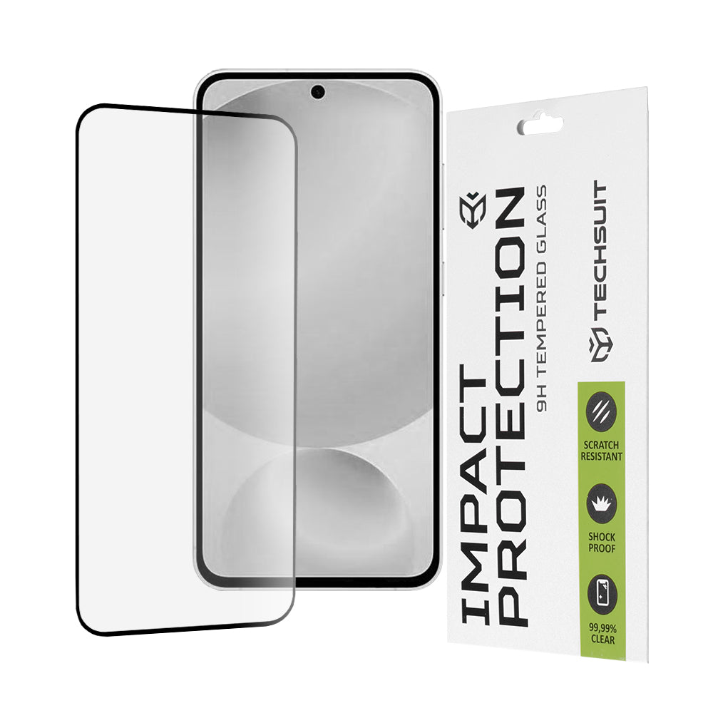 Film de protection d'écran Techsuit pour Samsung Galaxy S25 FE, Verre trempé, Full Glue, 111D, Noir