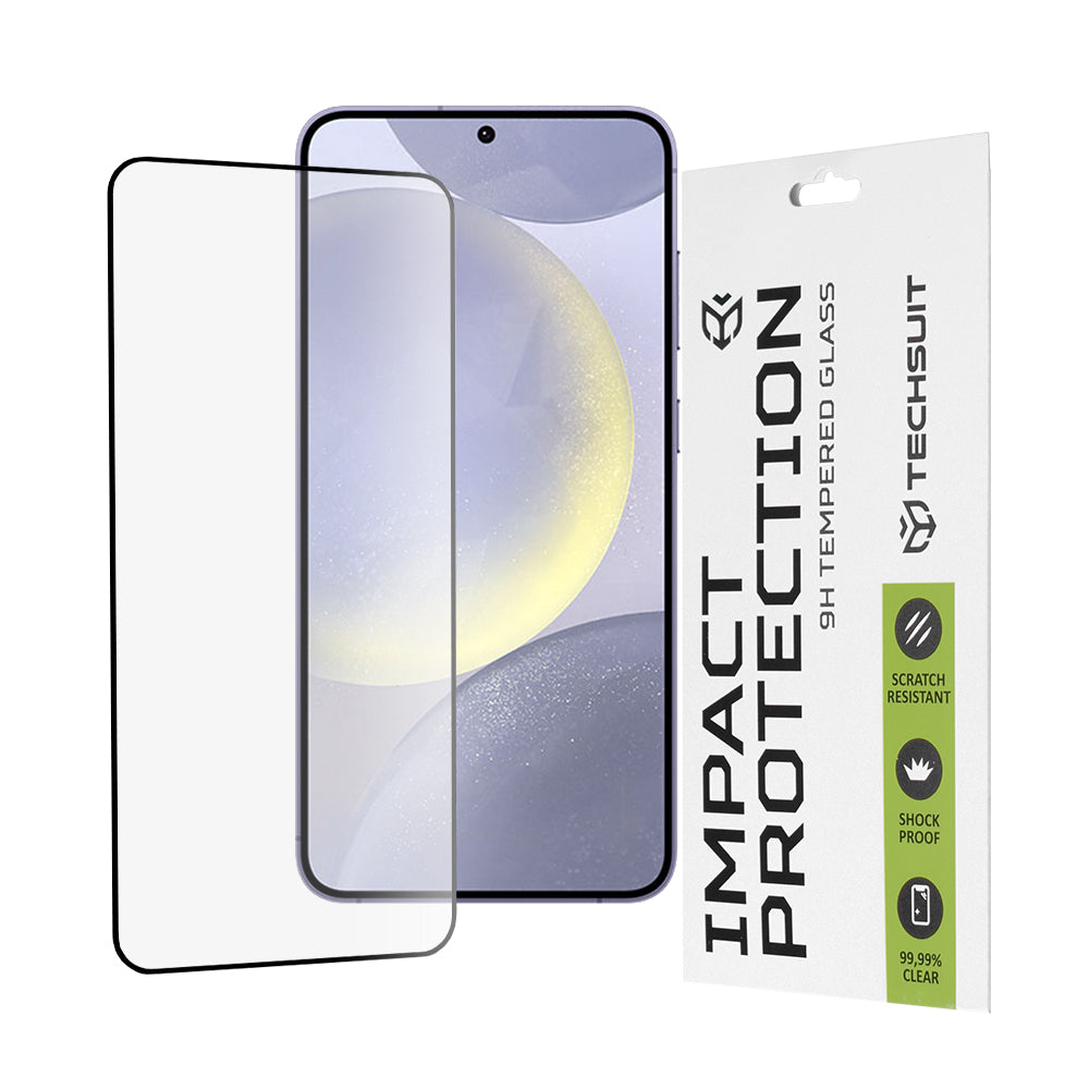 Techsuit Screen Protector Film for Samsung Galaxy S25+ S936 / S24+ S926, Tempered Glass, Full Glue, 111D, Black