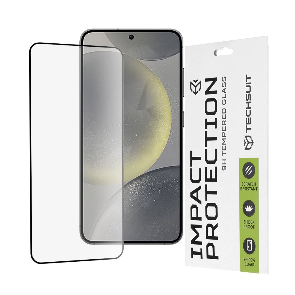 Film de protection d'écran Techsuit pour Samsung Galaxy S25 S931 / S24 S921, Verre Trempé, Full Glue, 111D, Noir