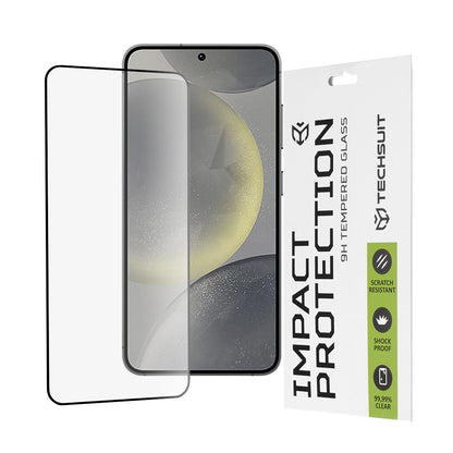 Film de protection d'écran Techsuit pour Samsung Galaxy S25 S931 / S24 S921, Verre Trempé, Full Glue, 111D, Noir