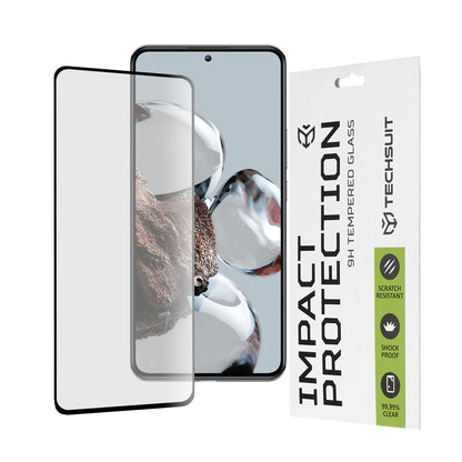Film de protection d'écran Techsuit pour Xiaomi 12T / 12T Pro, Verre trempé, Full Glue, 111D, Noir