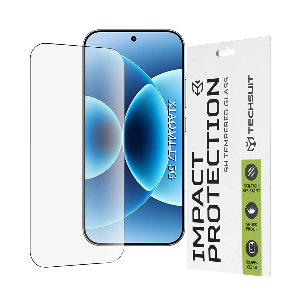 Film de protection d'écran Techsuit pour Xiaomi 17, Verre Trempé, Full Glue, 111D, Noir