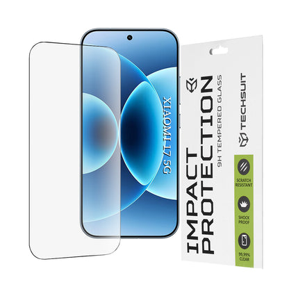 Film de protection d'écran Techsuit pour Xiaomi 17, Verre Trempé, Full Glue, 111D, Noir