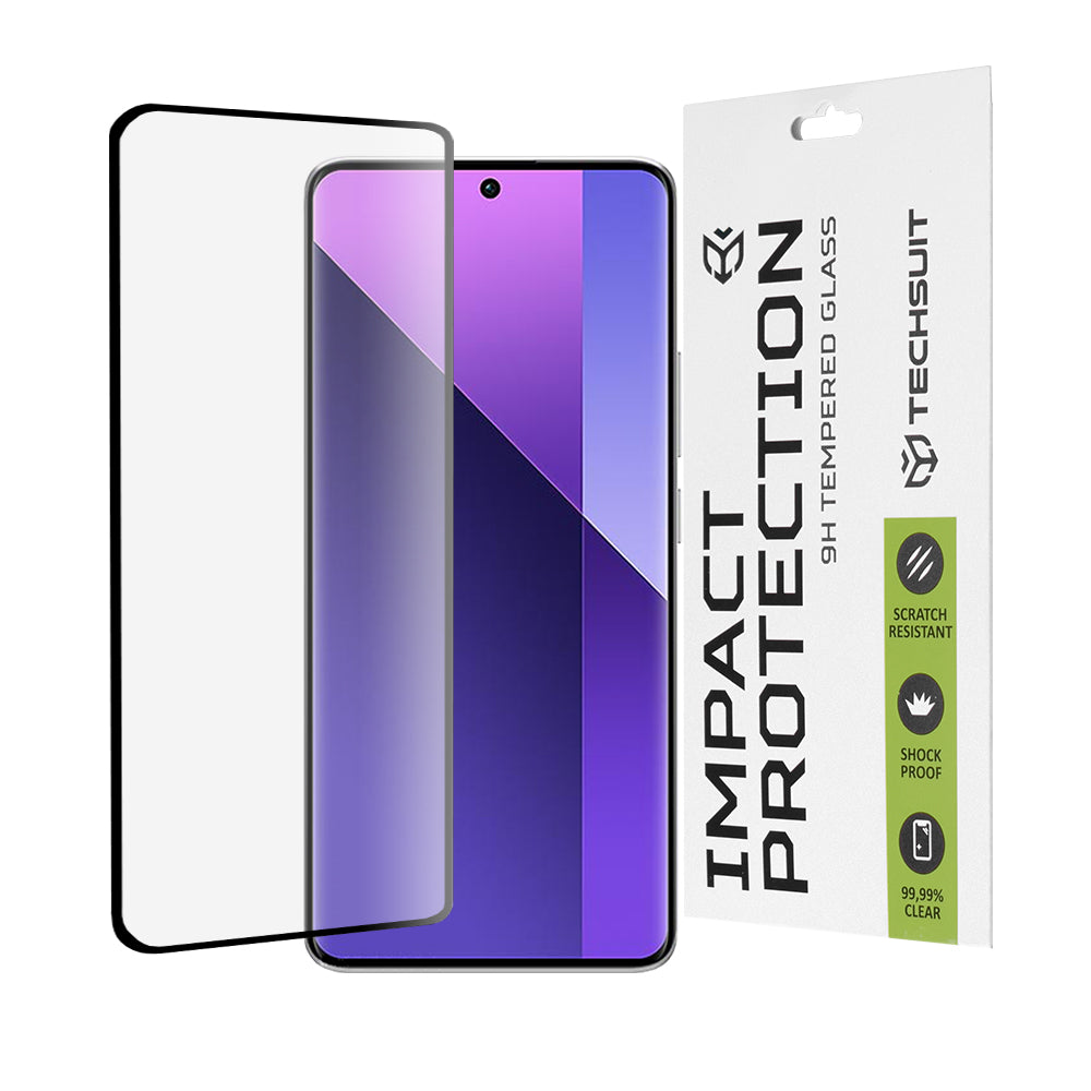 Film de protection d'écran Techsuit pour Xiaomi Redmi Note 14 Pro 4G / Note 14 Pro+ 5G / Note 14 Pro 5G, Verre Trempé, Full Glue, 111D, Noir