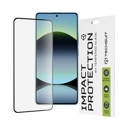 Film de protection d'écran Techsuit pour Xiaomi Redmi Note 14S, Verre Trempé, Full Glue, 111D, Noir