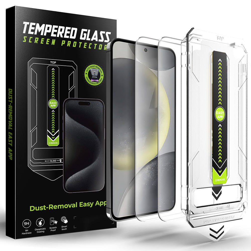 Techsuit TitanGlass CrystalHD Displayschutzfolie für Samsung Galaxy S25 S931 / S24 S921, Sicherheitsglas, Vollklebung, 2 Stück Set
