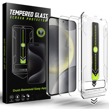 Techsuit TitanGlass CrystalHD Displayschutzfolie für Samsung Galaxy S25 S931 / S24 S921, Sicherheitsglas, Vollklebung, 2 Stück Set