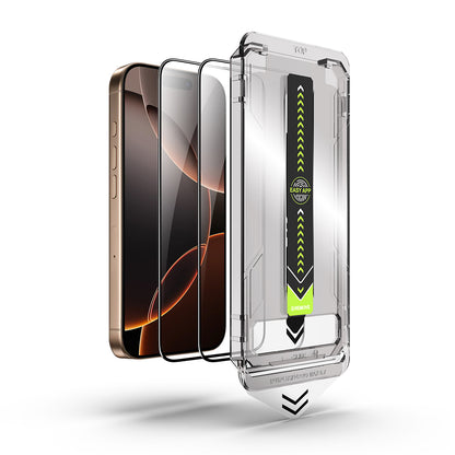 Techsuit TitanGlass Screen Protector for Apple iPhone 14 Pro Max, Tempered Glass, Full Glue, Set of 2 pieces, Black