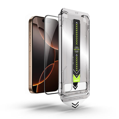 Techsuit TitanGlass Displayschutzfolie für Apple iPhone 16 / 15, Sicherheitsglas, Vollkleber, Schwarz