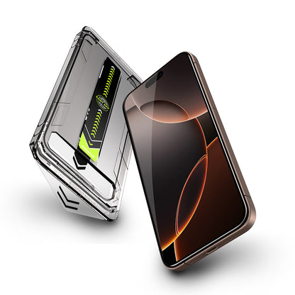 Techsuit TitanGlass Displayschutzfolie für Apple iPhone 16 / 15, Sicherheitsglas, Vollkleber, Schwarz