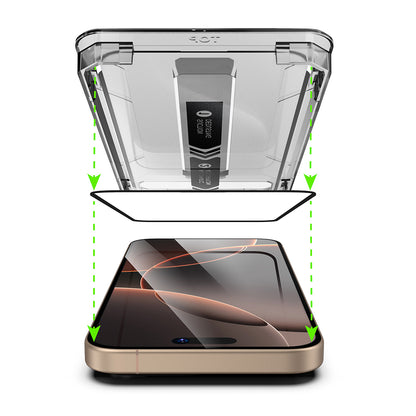 Techsuit TitanGlass Displayschutzfolie für Apple iPhone 16 / 15, Sicherheitsglas, Vollkleber, Schwarz