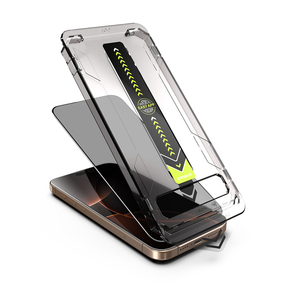 Privacy Screen Protector Techsuit TitanGlass for Apple iPhone 16 Plus / 15 Plus, Tempered Glass, Full Glue, Set of 2 pieces