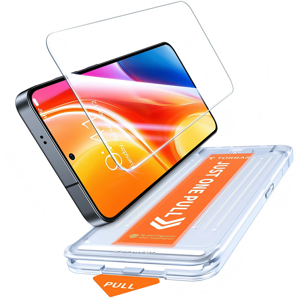Film de protection d'écran Torras GlassGo Install Master pour Samsung Galaxy S26 S942, Verre Trempé, Full Glue, Transparent