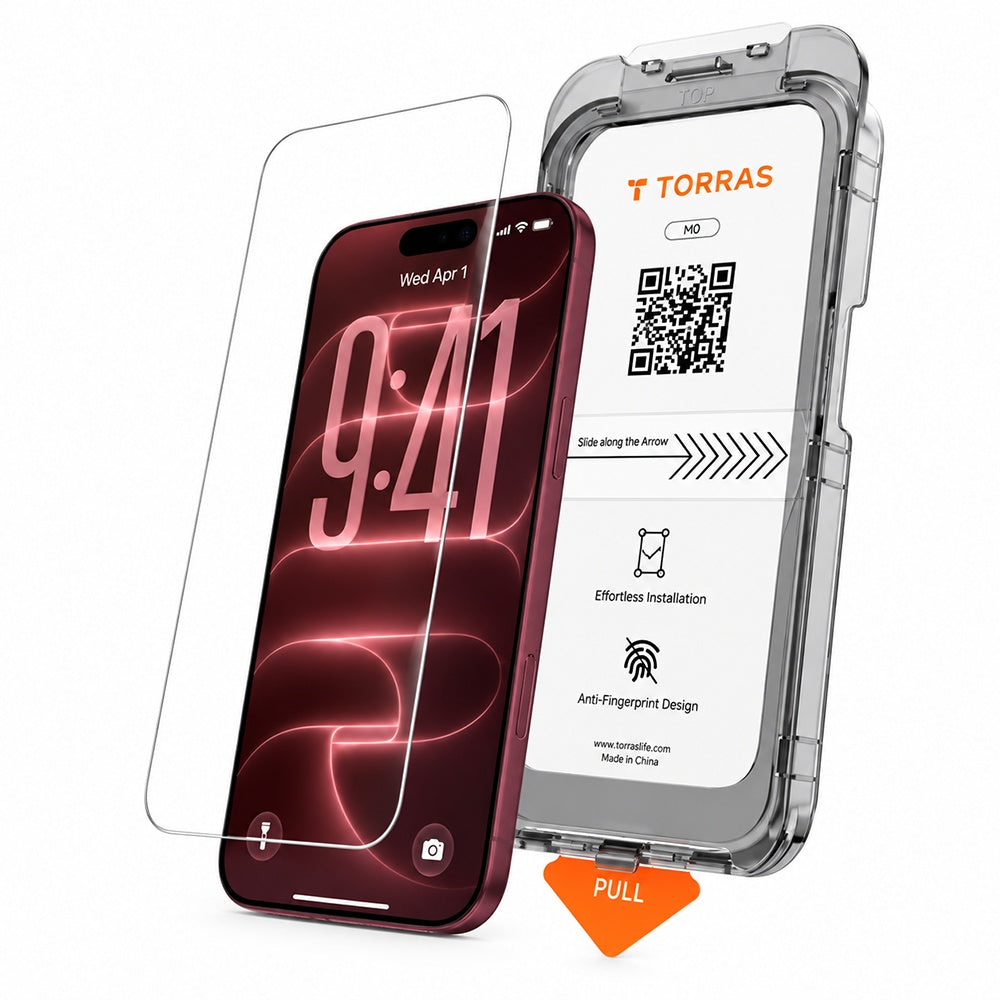 Film de protection d'écran Torras HD pour Apple iPhone 18 Pro Max / 17 Pro Max, Verre trempé, Collage intégral