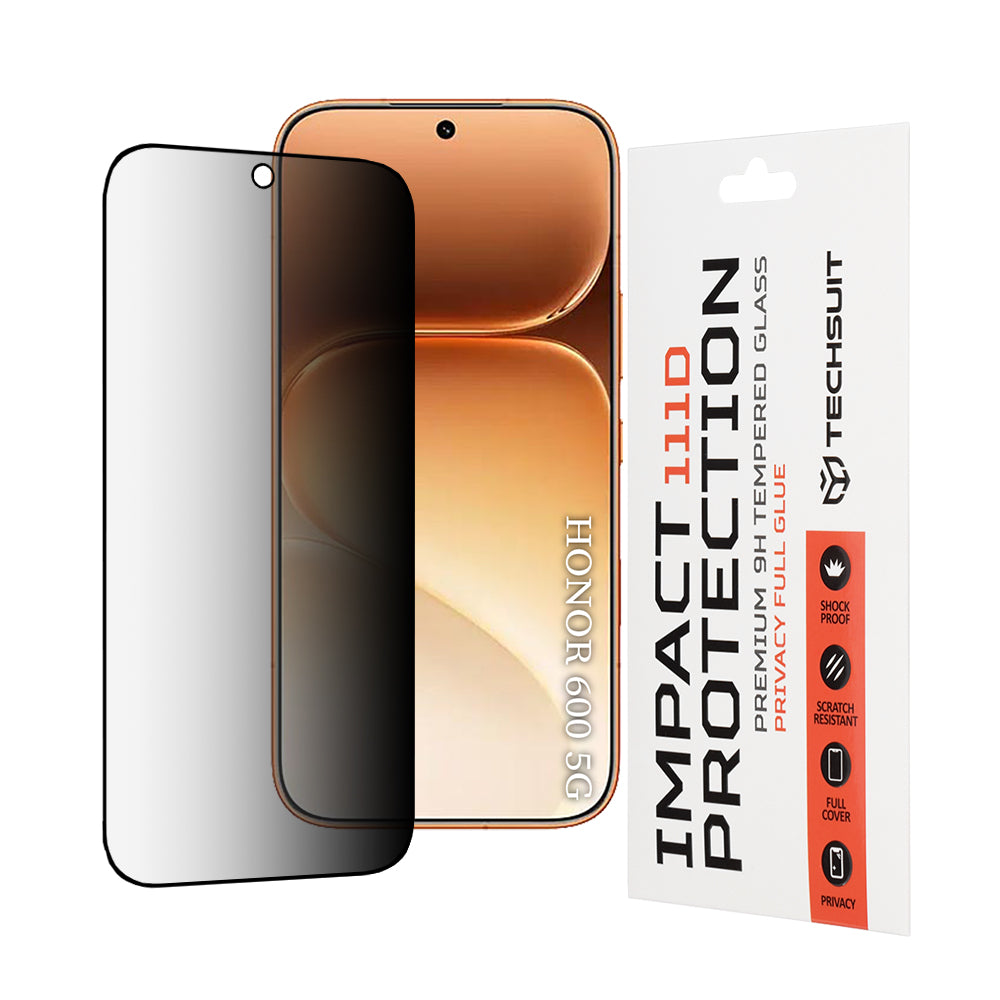 Privacy Techsuit Schutzfolie für Honor 600 Pro / 600, gehärtetes Glas, Full Glue, 111D