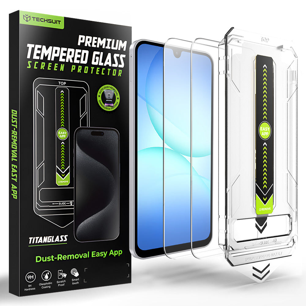Techsuit TitanGlass CrystalHD Displayschutzfolie für Samsung Galaxy A17 5G / A16 5G A166 / A16 4G A165, Gehärtetes Glas, 2er-Set