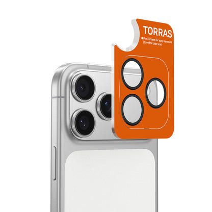 Torras Lensguard Rückkamera-Schutzfolie für Apple iPhone 17 Pro Max / 17 Pro, gehärtetes Glas, silberfarben