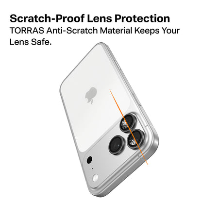 Torras Lensguard Rückkamera-Schutzfolie für Apple iPhone 17 Pro Max / 17 Pro, gehärtetes Glas, silberfarben