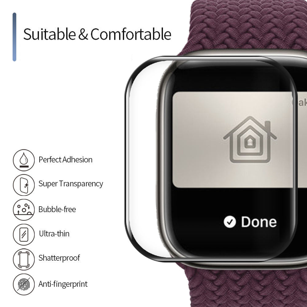 Blueo High Molecule Schutzfolie für Apple Watch 40mm Series, gehärtetes Glas, schwarz