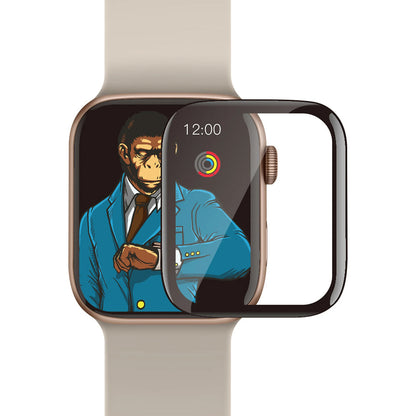 Blueo High Molecule Schutzfolie für Apple Watch 44mm Series, gehärtetes Glas, schwarz