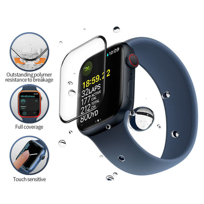 Blueo High Molecule Schutzfolie für Apple Watch 44mm Series, gehärtetes Glas, schwarz