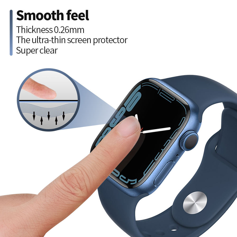 Blueo High Molecule Schutzfolie für Apple Watch 44mm Series, gehärtetes Glas, schwarz