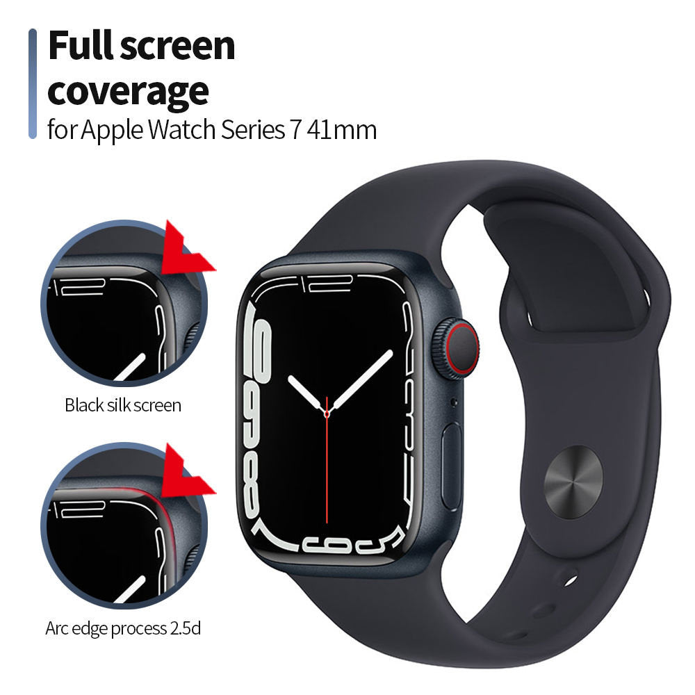 Blueo High Molecule Schutzfolie für Apple Watch 44mm Series, gehärtetes Glas, schwarz