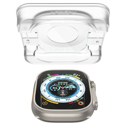 Spigen GlastR EZ FIT Schutzfolie für Apple Watch Ultra Series, 2er-Set, gehärtetes Glas AGL05556