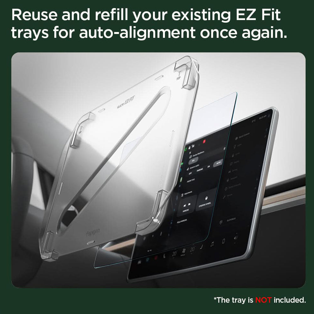 Spigen GlastR EZ FIT Anti-Glare Schutzfolie für Tesla 3 Navigation (2021 - 2023), Gehärtetes Glas AGL04338