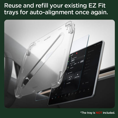Spigen GlastR EZ FIT Anti-Glare Schutzfolie für Tesla 3 Navigation (2021 - 2023), Gehärtetes Glas AGL04338