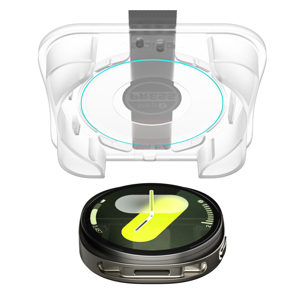 Film de protection Spigen GlastR EZ FIT pour Samsung Galaxy Watch8 44mm, Set de 2 pièces, Verre Trempé AGL09874
