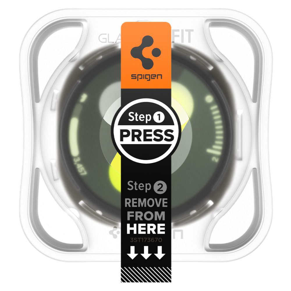 Film de protection Spigen GlastR EZ FIT pour Samsung Galaxy Watch8 44mm, Set de 2 pièces, Verre Trempé AGL09874