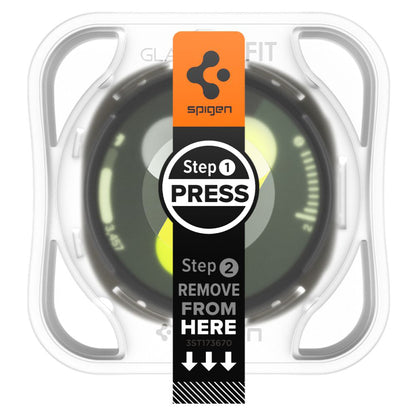 Film de protection Spigen GlastR EZ FIT pour Samsung Galaxy Watch8 44mm, Set de 2 pièces, Verre Trempé AGL09874