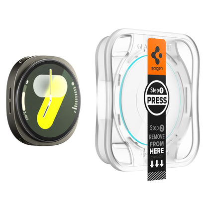 Film de protection Spigen GlastR EZ FIT pour Samsung Galaxy Watch8 44mm, Set de 2 pièces, Verre Trempé AGL09874