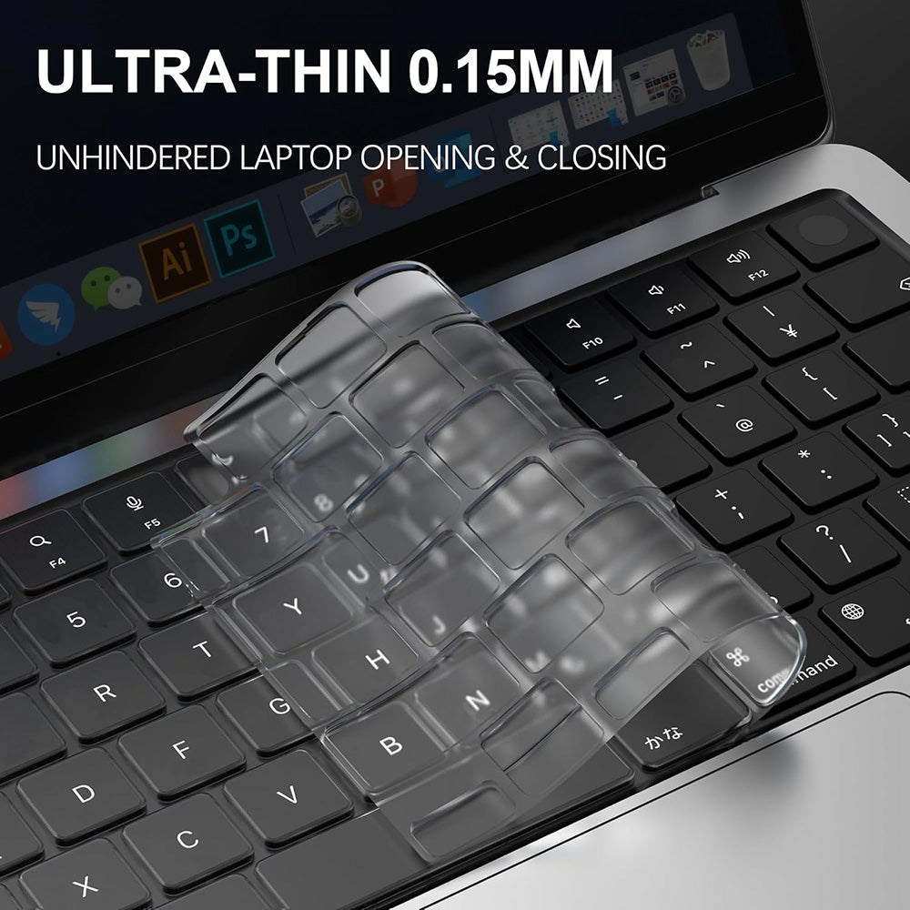 Coque de Protection Clavier Techsuit PureTypeX pour Apple MacBook Pro 14 / Air 13 / Air 15 Series, Transparente