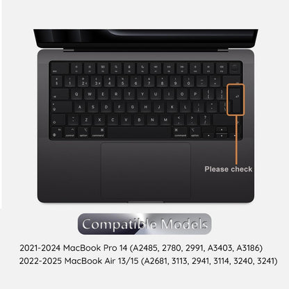 Coque de Protection Clavier Techsuit PureTypeX pour Apple MacBook Pro 14 / Air 13 / Air 15 Series, Transparente
