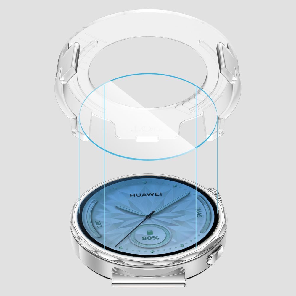 Schutzfolie Tech-Protect Easy Set+ für Huawei Watch GT 5 41mm, Set 2 Stück, Gehärtetes Glas