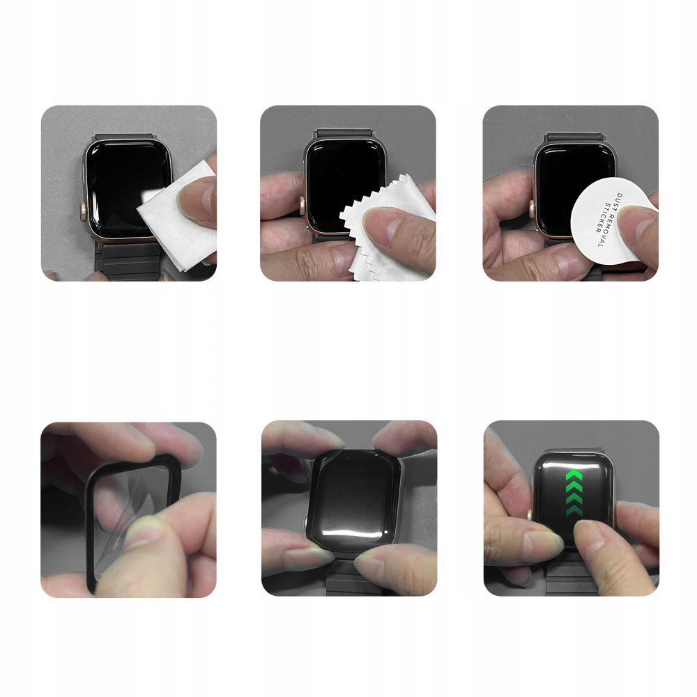Schutzfolie Tech-Protect Flex+ für Apple Watch 46mm Serie, Set 2 Stück, Flexibles Glas, Schwarz