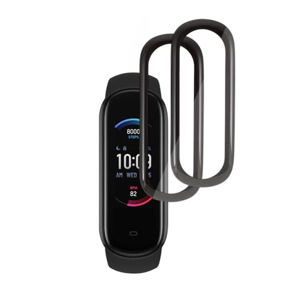 Techsuit Nano Flex Protection Film for Amazfit Band 5, Set of 2 pieces, Plastic, Black