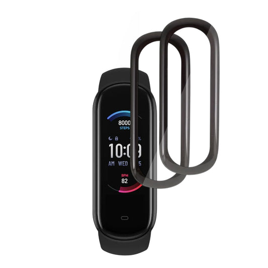 Film de protection Techsuit Nano Flex pour Amazfit Band 5, Set de 2 pièces, Plastique, Noir