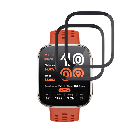 Film de protection Techsuit Nano Flex pour Amazfit Bip 6, Set de 2 pièces, Plastique, Noir