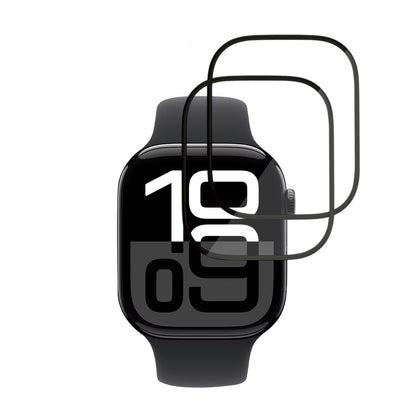 Film de protection Techsuit Nano Flex pour Apple Watch Series 10 / 11 46mm, Set de 2 pièces, Plastique, Noir