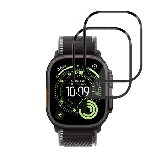 Film de protection Techsuit Nano Flex pour Apple Watch Ultra Series, Set de 2 pièces, Plastique, Noir
