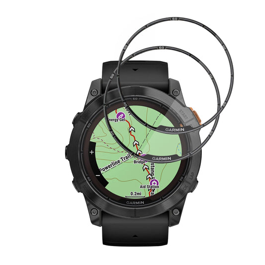 Film de protection Techsuit Nano Flex pour Garmin Fenix 7X Pro Solar, Lot de 2 pièces, Plastique, Noir