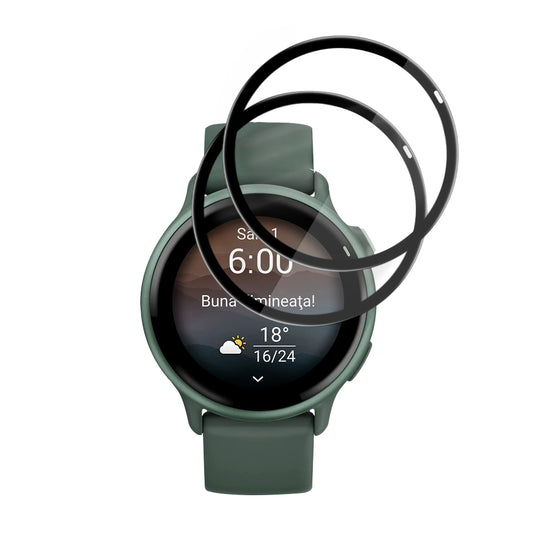 Film de protection Techsuit Nano Flex pour Garmin vivoactive 6, Set de 2 pièces, Plastique, Noir