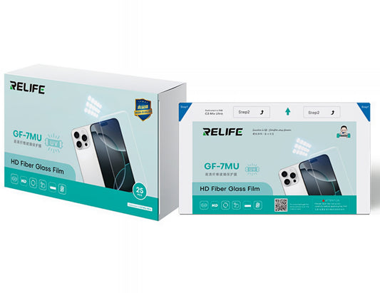 Film en verre flexible Filbra Relife GF-7MU pour appareil de laminage UV sous vide Sunshine C3 Mix Ultra, 120mm x 210mm, lot de 25 pièces
