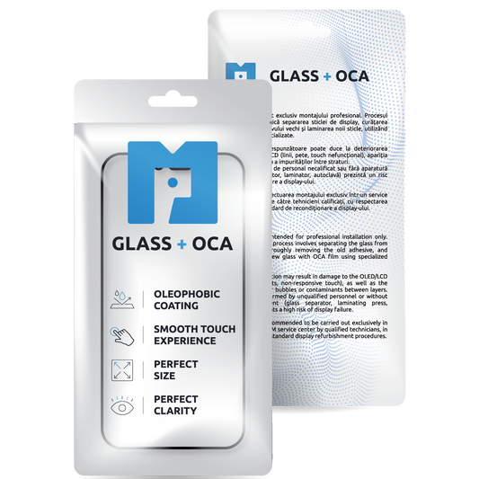 Écran en verre + OCA MP compatible avec Apple iPhone 16 Pro Max, Noir