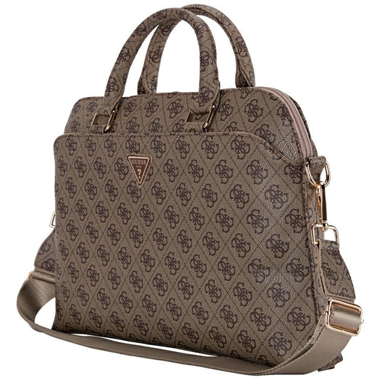 Sac Guess 4G Triangle Logo pour ordinateur portable 15 pouces, Marron